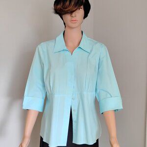 Aqua blue shirt mid sleeves